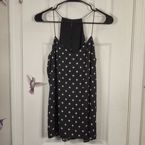 Express Black & White Polka Dot Halter Neck Camisole Tank Top S